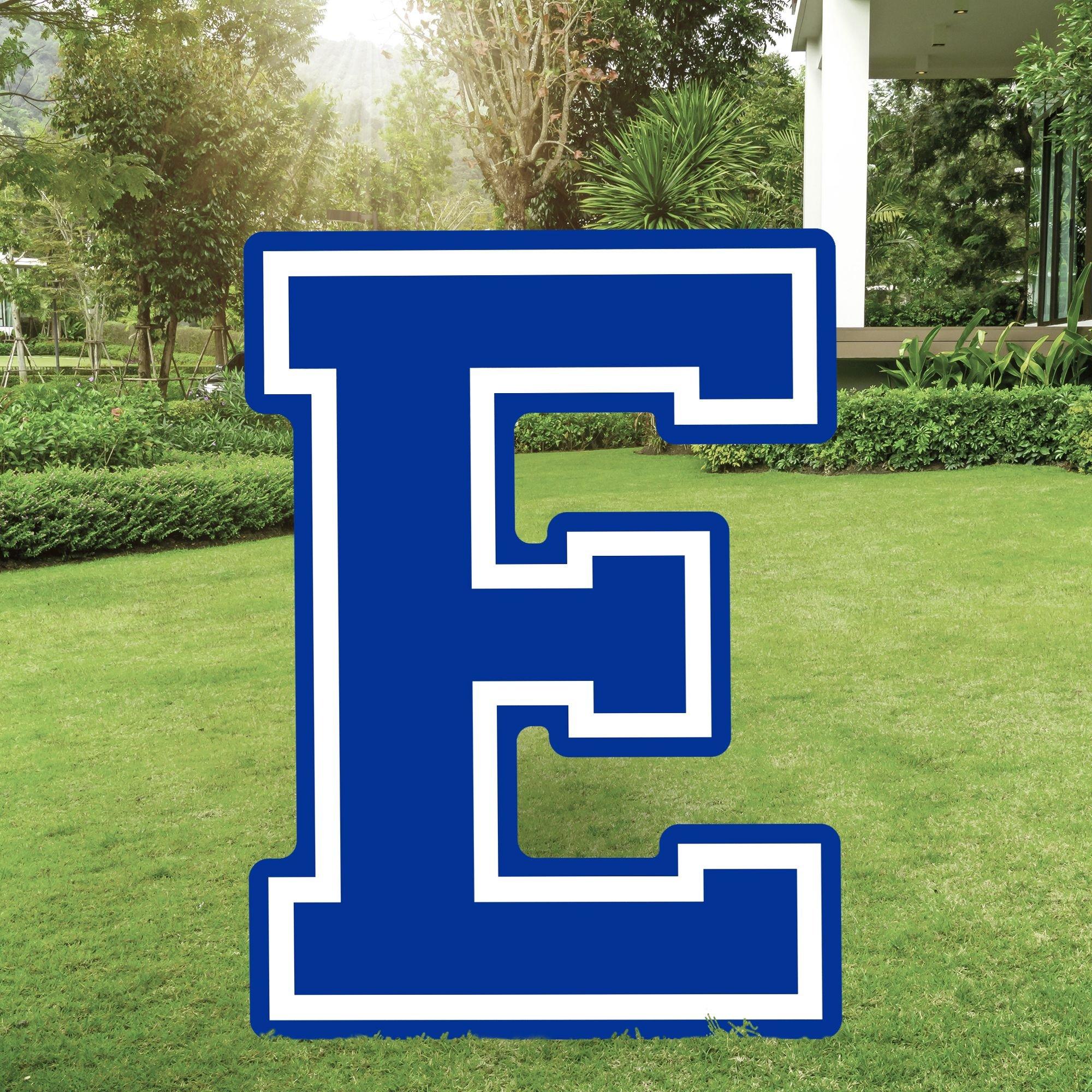 Royal Blue Collegiate Letter (E) Corrugated Plastic Yard Sign, 30in ...